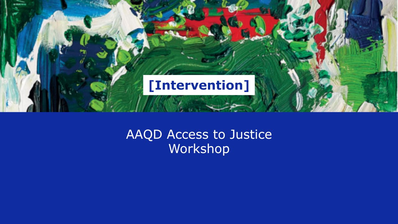 AAQD Access to Justice Workshop : notre participation en tant que conseil de l’association Respire